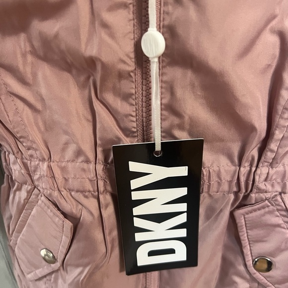 DKNY Little Girls Hooded Fleece Lined Jacket, NWT - Picture 3 of 12